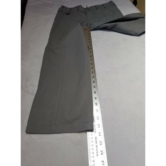 Sessions Womens Size 5 Wide Straight Pants Eyelet Mid-Rise Cotton Gray Casual - Picture 8 of 8